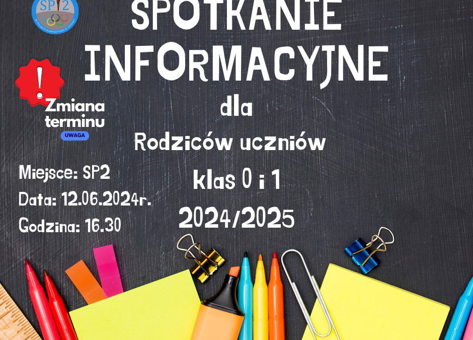 Spotkanie informacyjne dla rodziców uczniów klas 0 i 1 w roku szkolnym 2024/2025